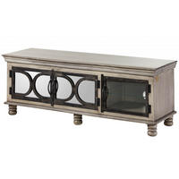 TV-BOARD Mango 150x45x55 grau lackiert HERMITAGE #012 - Grau, Holz (150/55/45cm) - Massivmoebel24