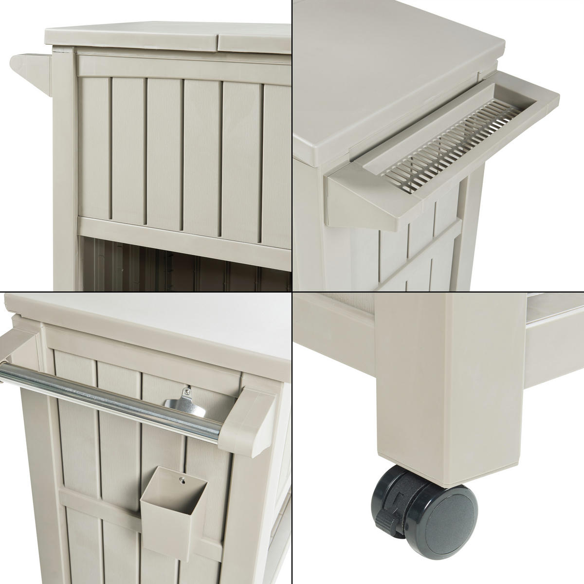 OUTDOOR-SERVIERWAGEN Arsita - Beige, Kunststoff (102/87/47cm) - casa.pro