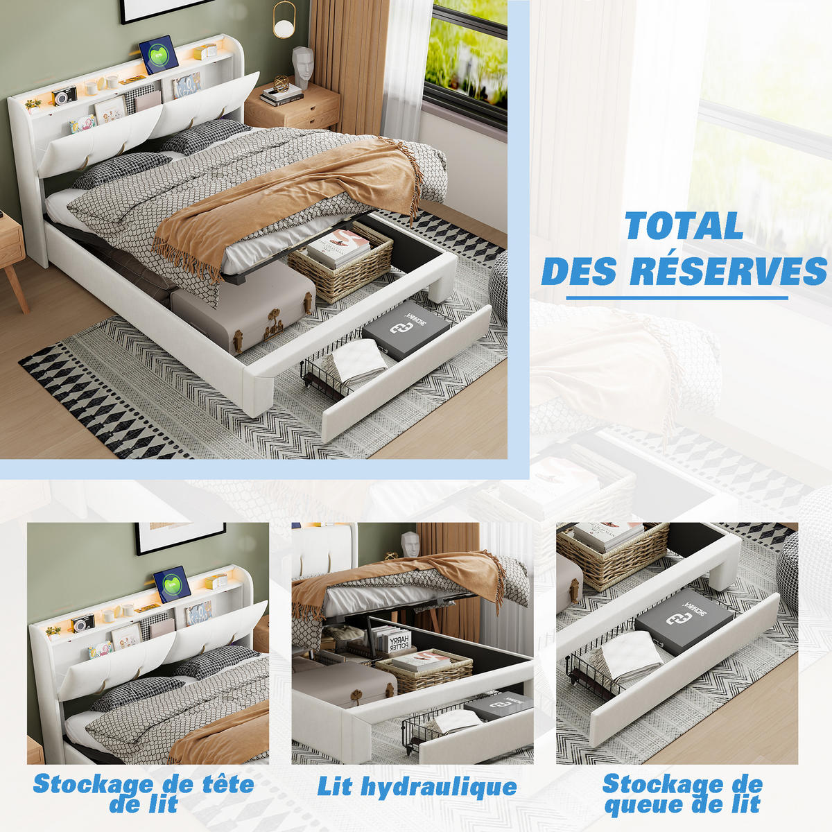 POLSTERBETT 160x200 Beige Samt - Ecru, Metall (160/200cm) - SHOPENTRA