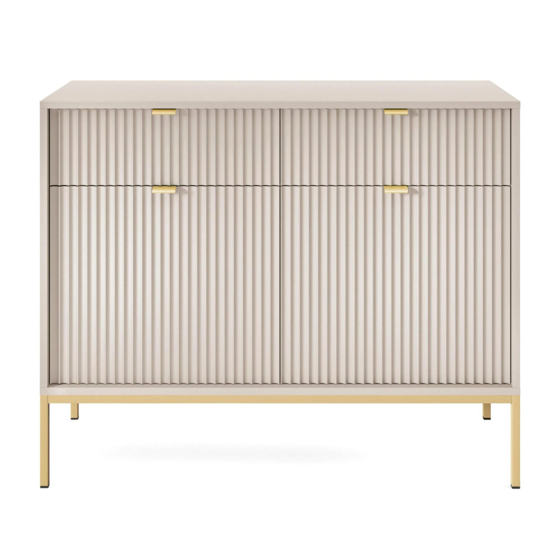 VELLORE Sideboard - Ecru/Beige, Holzwerkstoff/Metall (104/83/39cm) - Selsey