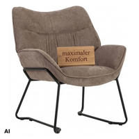 SESSEL Aliano braun - Beige/Schwarz, Textil/Metall (73/76/67cm) - Mr. Deko