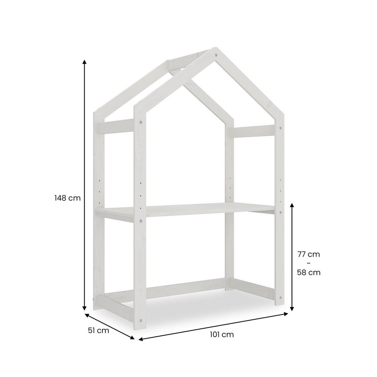 KINDERSCHREIBTISCH LIA - Weiß, Holz (101/149/51cm) - IDIMEX