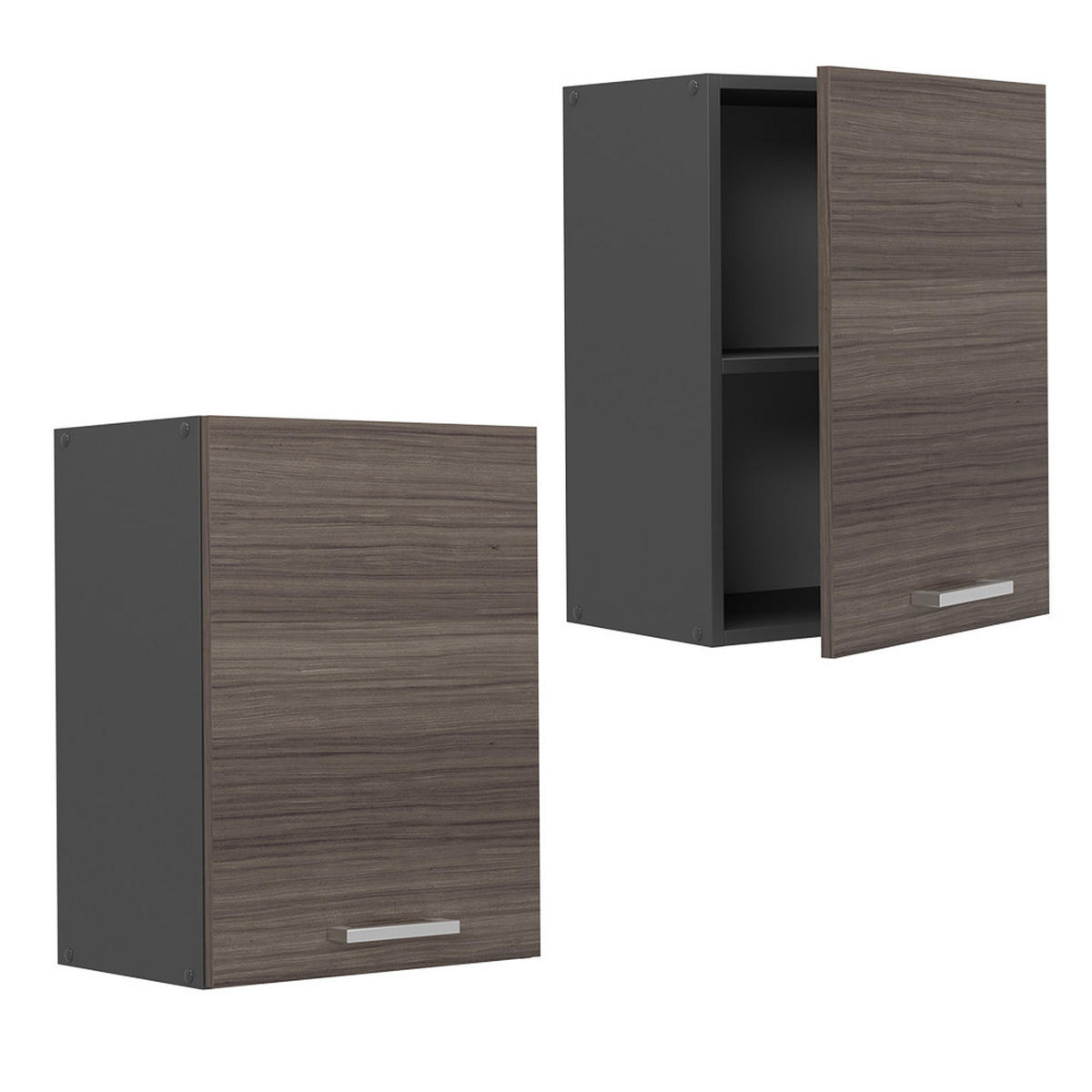 HÄNGESCHRANK R-Line Edelgrau 45 cm - Anthrazit/Braun, Holzwerkstoff (45/60/31cm) - Vicco