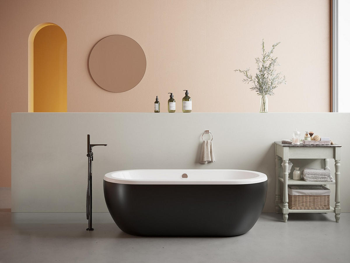 FREISTEHENDE Badewanne - 1 Person - Acryl - Schwarz - Schwarz, Kunststoff (170/58/80cm) - Vente-Unique