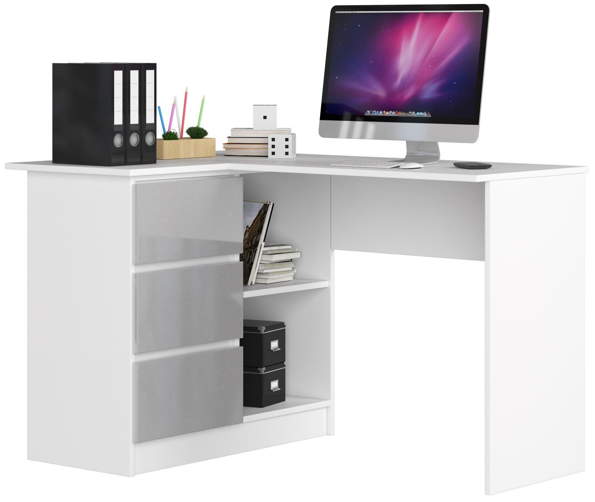 RAUMHIRSCH FURNITURE PSACÍ STŮL Bílý, lesklý kovový 77/124/85