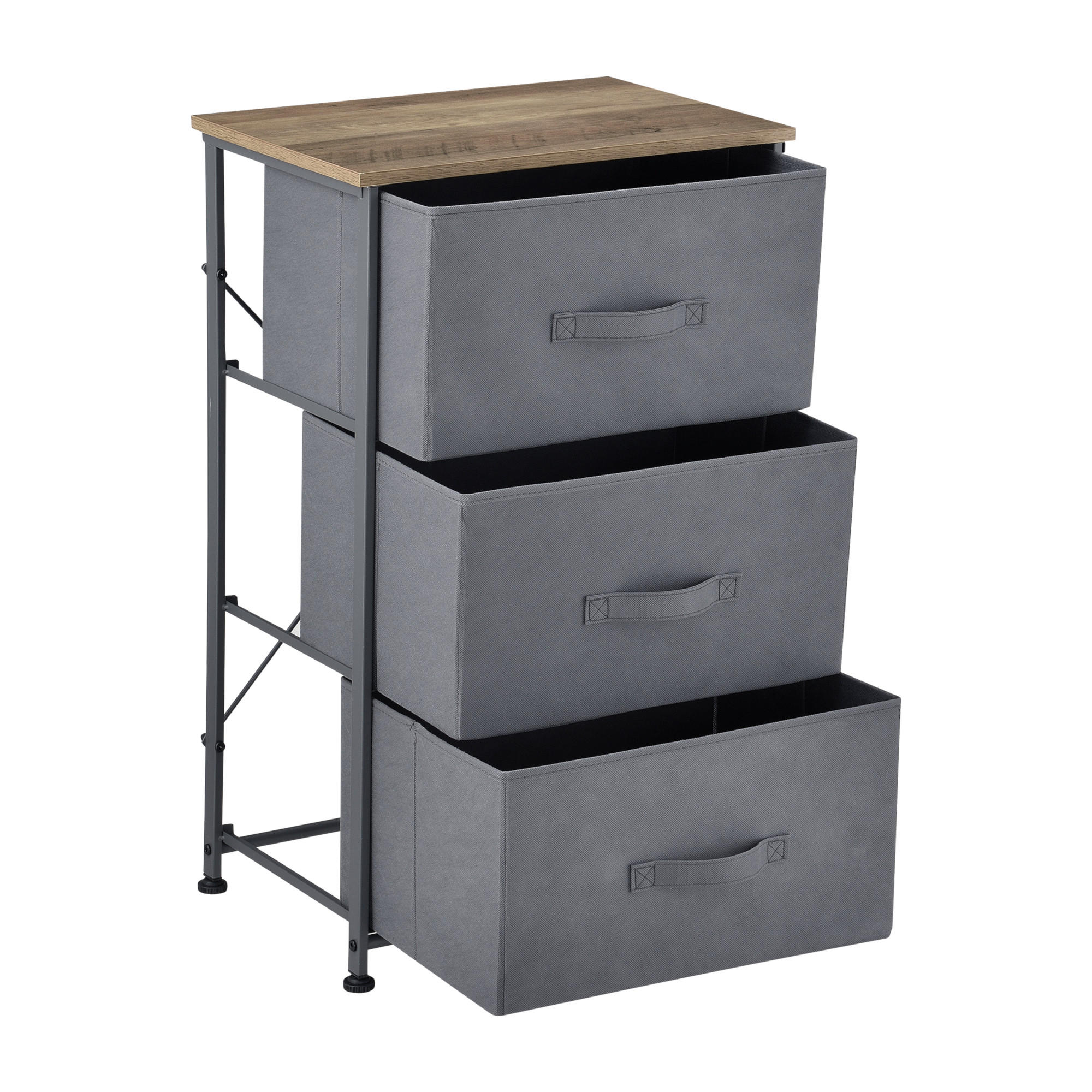 KOMMODE - Braun/Grau, Holzwerkstoff/Textil (45/73/30cm) - pro.tec