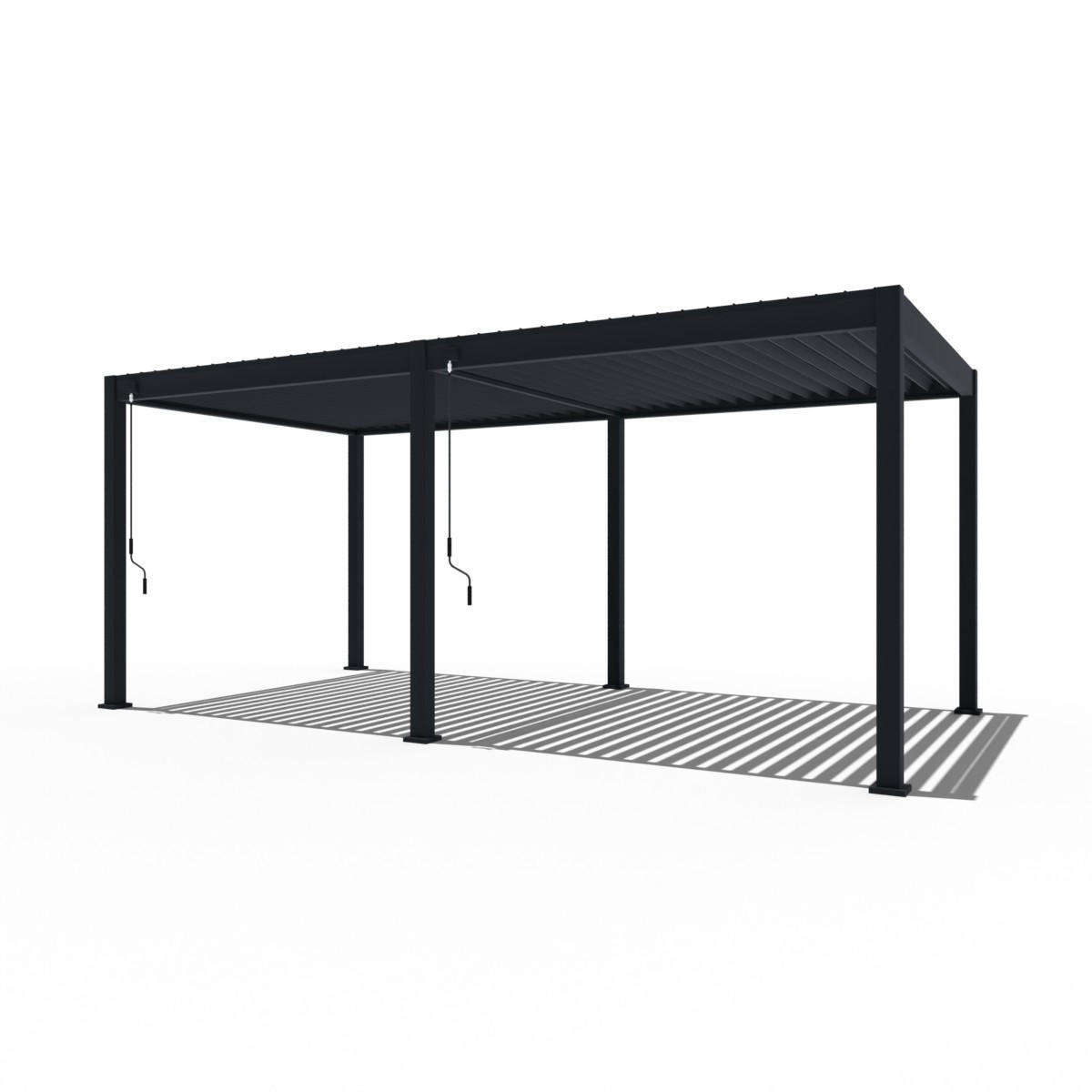 PERGOLA Terrassenüberdachung Superior Aluminium freistehend | 3 x 6 M | Lamellendach anthrazit - Anthrazit, Metall (600/255/300cm) - PergoLine