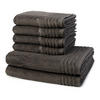 FROTTIERSET Vienna Style Supersoft 6-teilig - Dunkelgrau, Textil (50/100cm) - Vossen