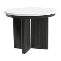 JÍDELNÍ STŮL Prestige, kulatý designový stůl, rozkládací Ø 100–180 cm, bílá + černá - bílá/černá, kov (100/100/77cm) - Beautysofa