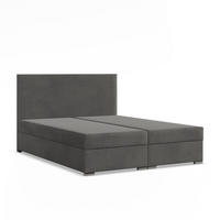 BOXBETT MIT KOPFTEIL 160x200 ZONZA, Grau - Graphitfarben, Textil (160/200cm) - Mebligo