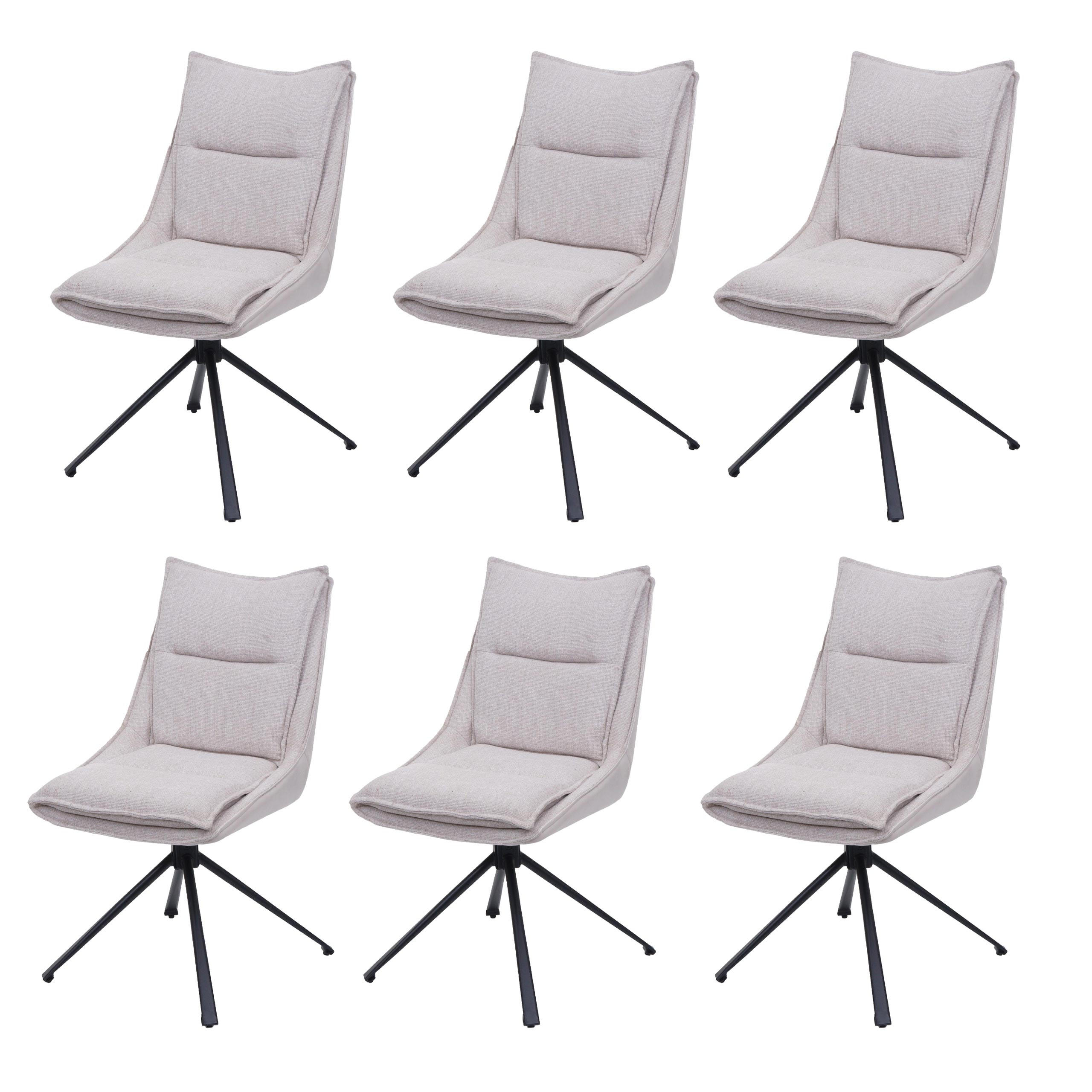 ESSZIMMERSTUHL Cremeweiß 6er-Set - Weiß, Textil (52/92/52cm) - MCW