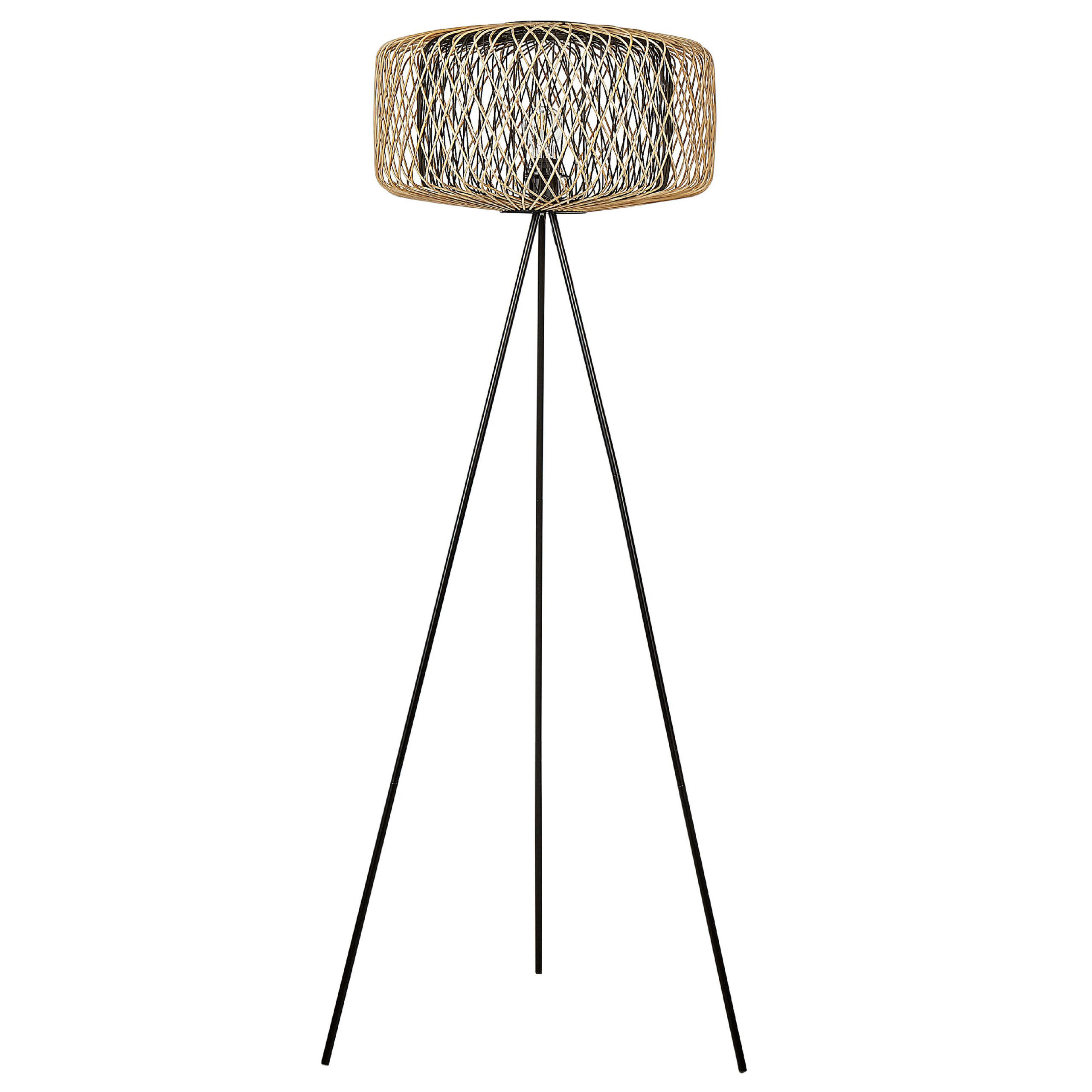 STEHLEUCHTE Javari 51/51/145 cm - Schwarz, Holz (51/51/145cm) - Beliani