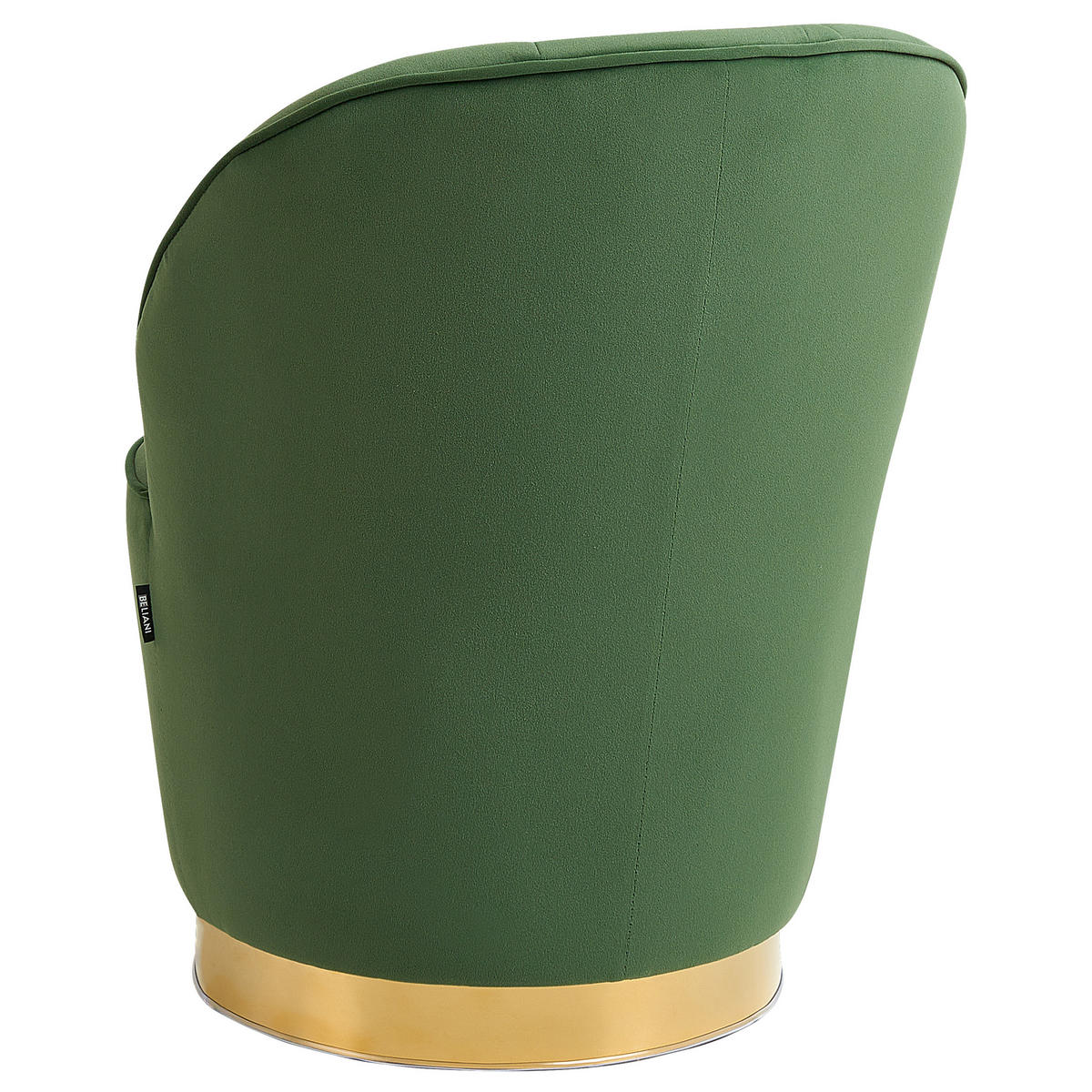 SESSEL Samtstoff dunkelgrün/gold halbrund Alby - Goldfarben/Grün, Textil (56/72/61cm) - Beliani