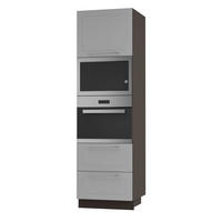 BACKOFEN-HOCHSCHRANK Kvantum D14/RU/2A/284 Dust Grey Matt / Lava Matt 60 / 59 / 207cm - Dunkelgrau/Grau, Holz/Holzwerkstoff (60/207/59cm) - Feldmann-Wohnen