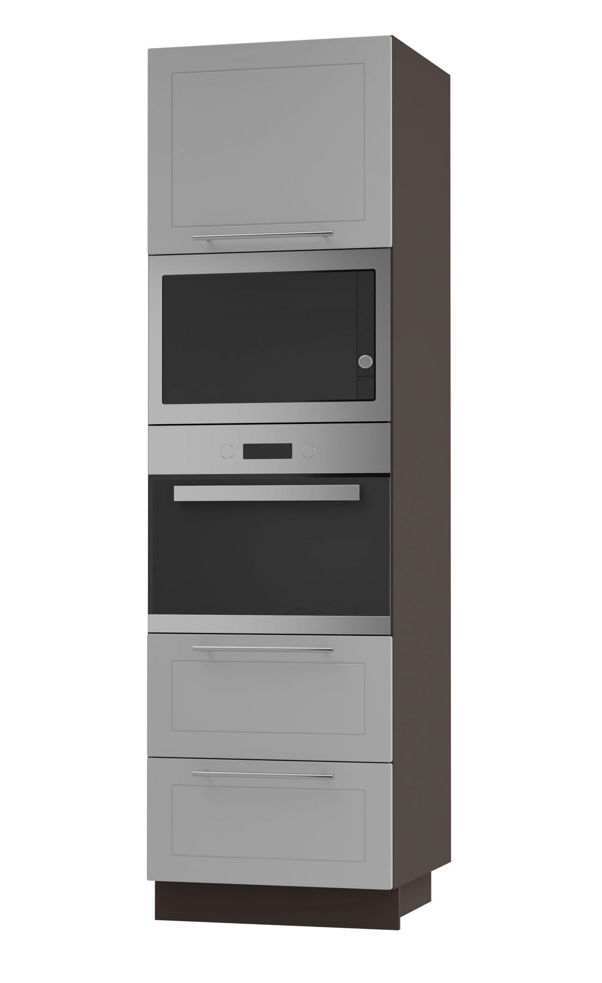 BACKOFEN-HOCHSCHRANK Kvantum D14/RU/2A/284 Dust Grey Matt / Lava Matt 60 / 59 / 207cm - Dunkelgrau/Grau, Holz/Holzwerkstoff (60/207/59cm) - Feldmann-Wohnen