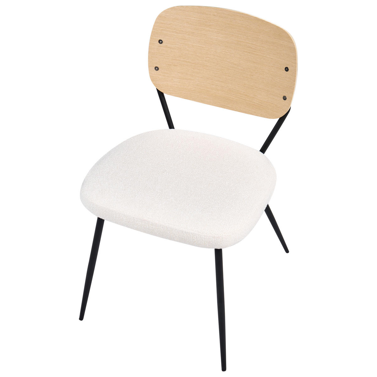 JÍDELNÍ ŽIDLE 2 ks sada Bouclé Krémově bílá Eileen - krémová, textil (45/80/57cm) - Beliani