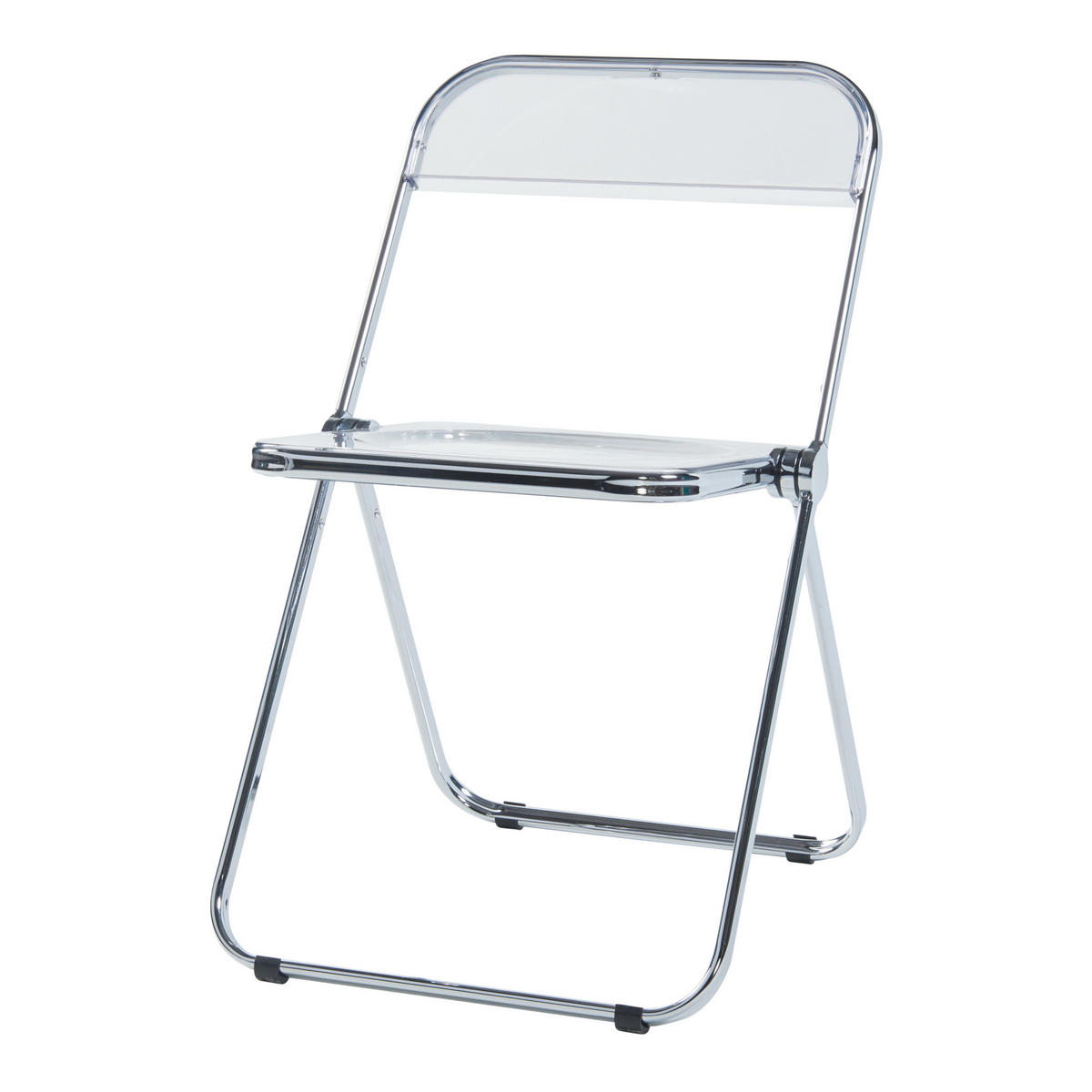 KLAPPSTUHL-SET Pornainen 2 TLG. - Transparent, Metall (46/74/47cm) - [en.casa]