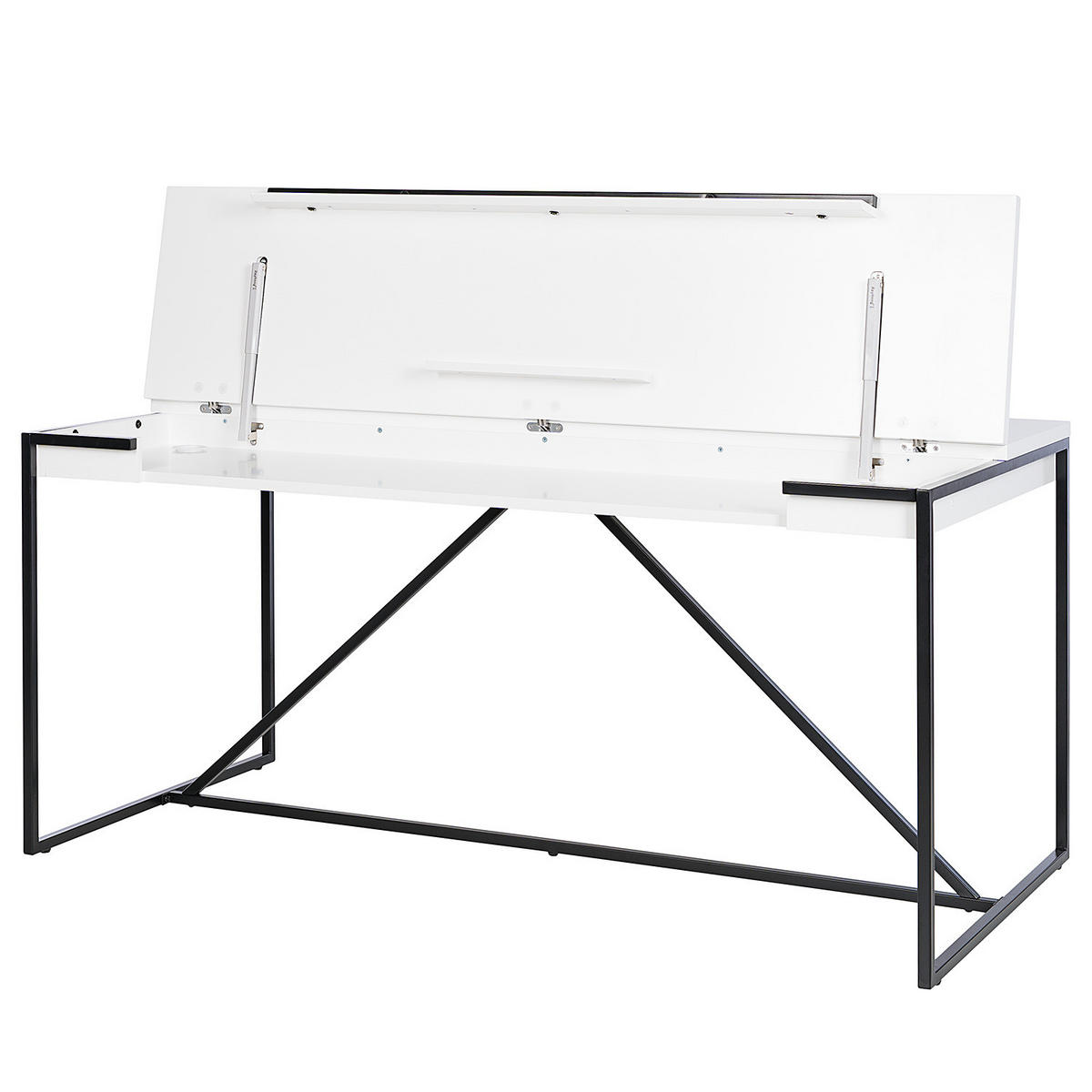 MULTIFUNKTIONSTISCH - Holzwerkstoff / Metall - Weiß, Holzwerkstoff/Metall (80/160/76cm) - home24
