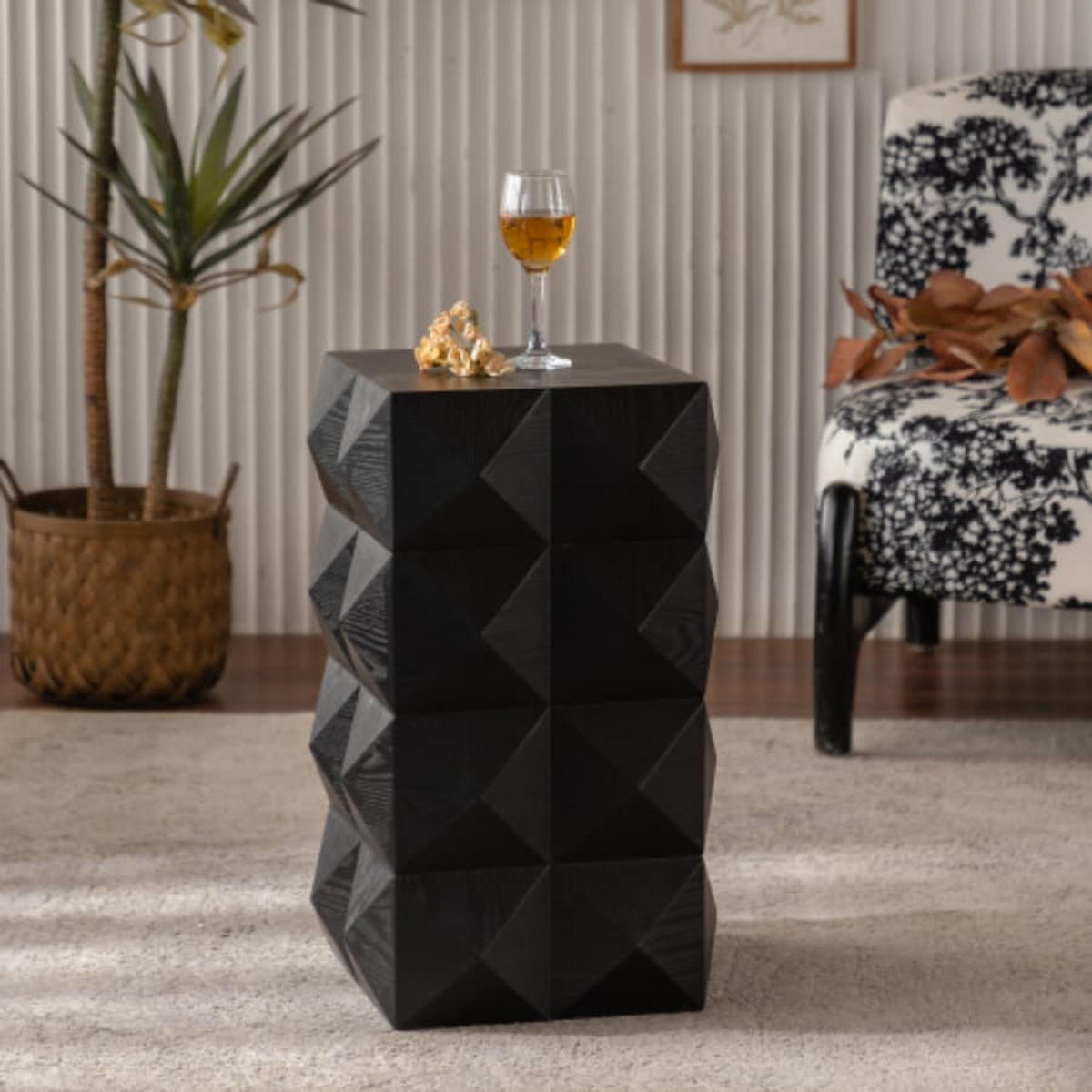 COUCHTISCH Retro Holz Schwarz 60 cm - Multicolor, Metall (37/37/60cm) - SHOPENTRA