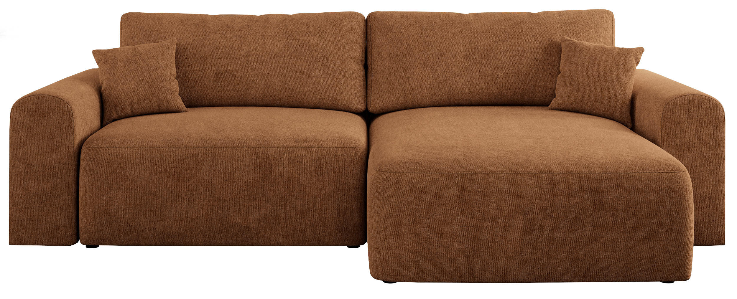 ECKSOFA NELSON Orange Struktur - Schwarz/Orange, Kunststoff/Textil (274/152cm) - MKS