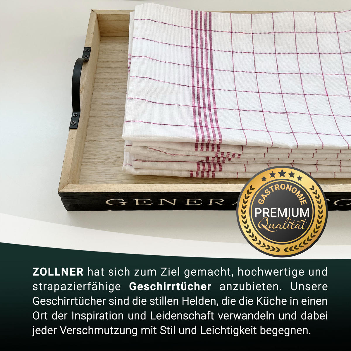 GESCHIRRTÜCHER, 10er-Set, 50x70 cm, 100% Baumwolle, Rot - Rot, Textil (50/70cm) - Zollner