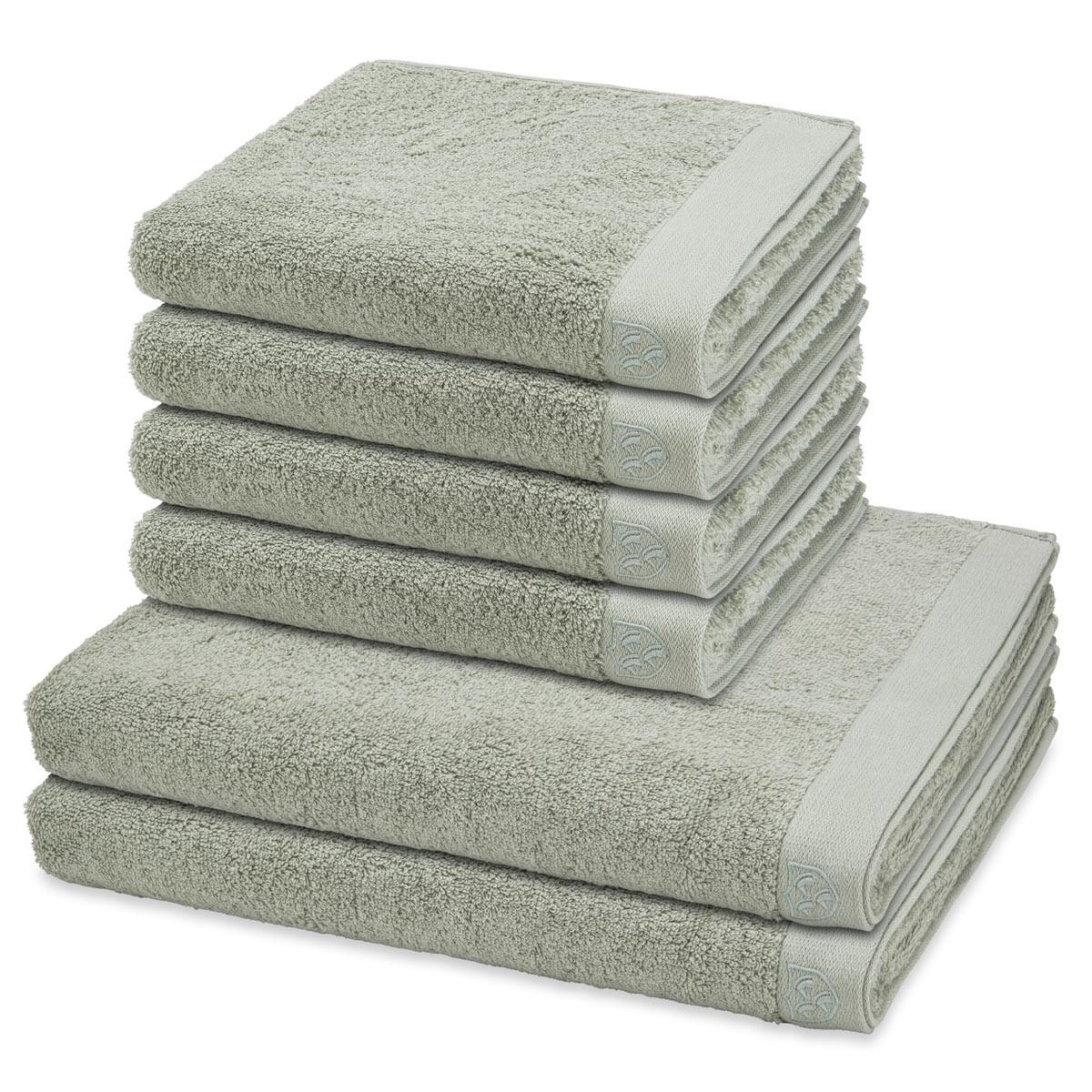 FROTTIERSET Doubleface Stripes 6-teilig - Grün, Textil (50/100cm) - Ross