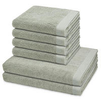 FROTTIERSET Doubleface Stripes 6-teilig - Grün, Textil (50/100cm) - Ross