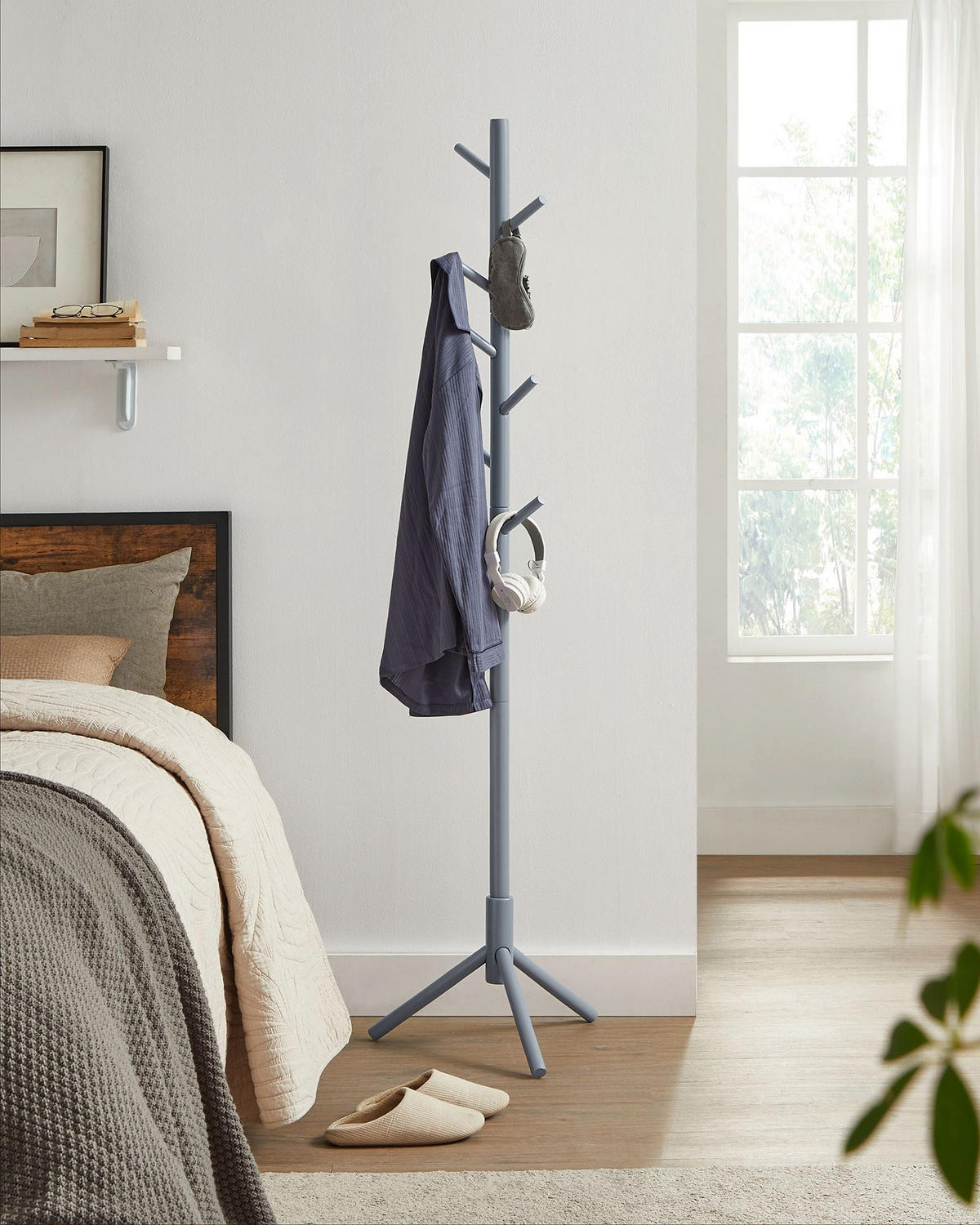 GARDEROBENSTÄNDER EDINBURGH - Grau, Holz (47/175/47cm) - Hansiro