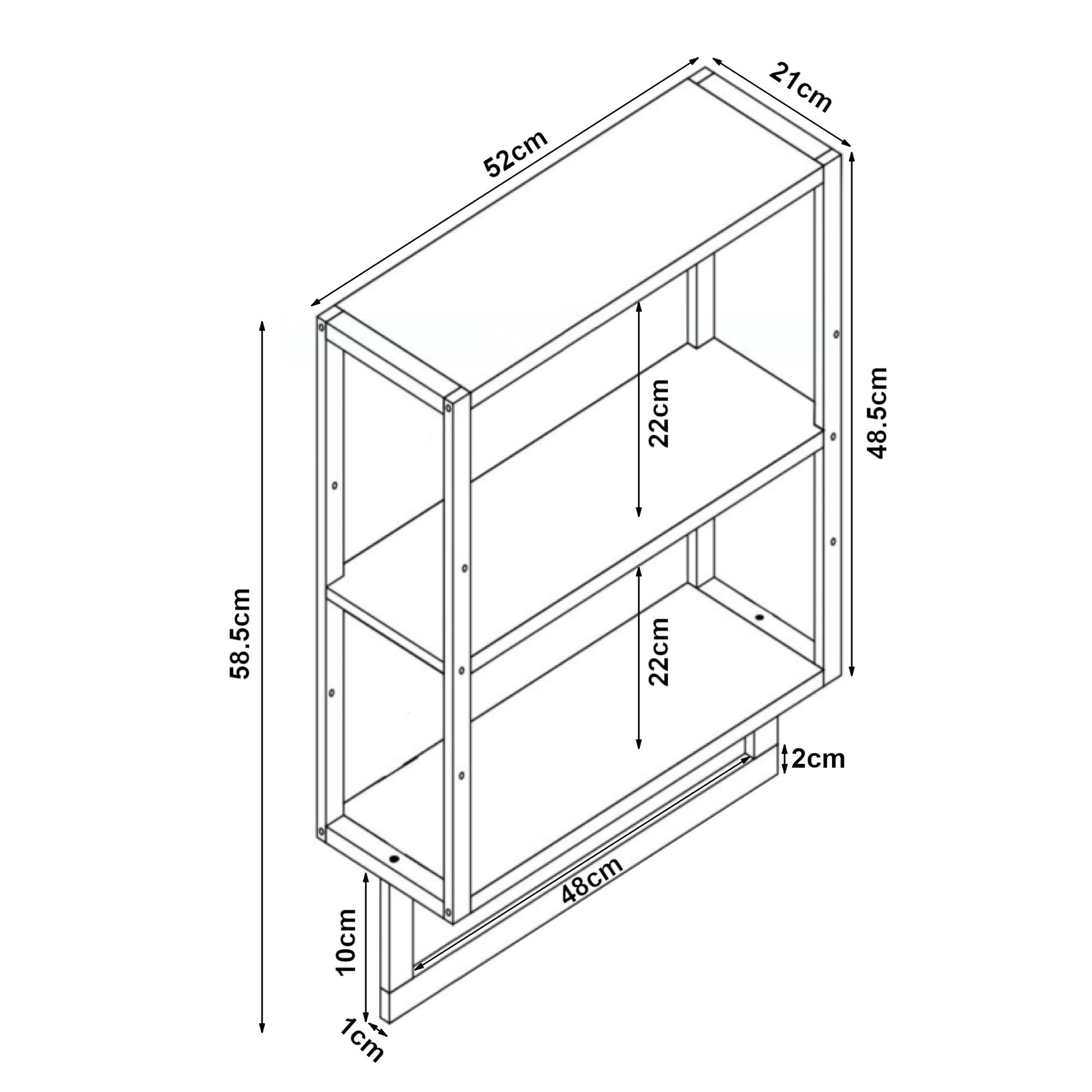Thumbnail - [en.casa] Badezimmerregal, Natur, Holz, 52x58.5x21 cm, Badezimmer, Badezimmerregale, Badregale