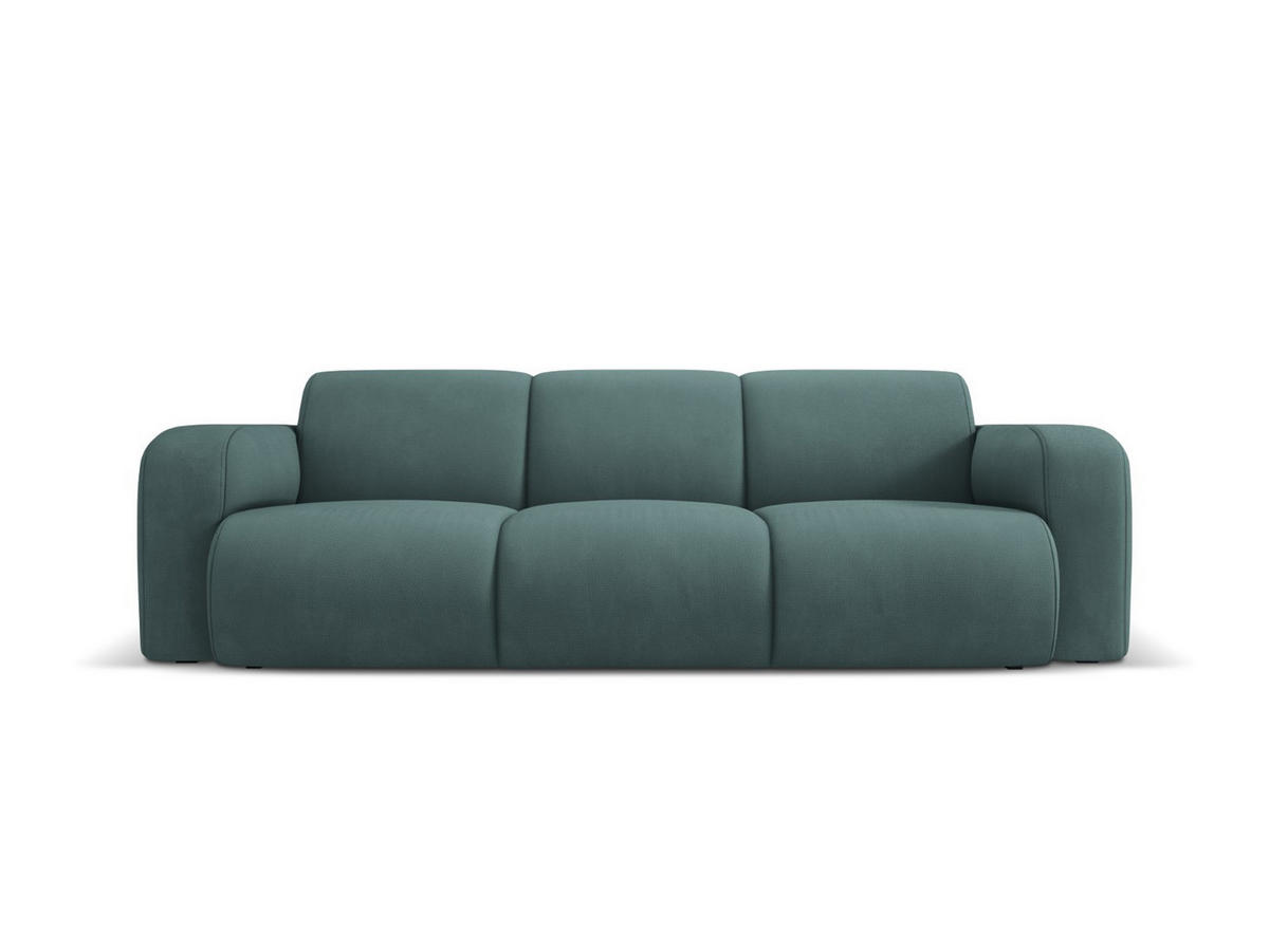 SOFA Molino aus strukturiertem Stoff meergrün 3 Sitzplätze - Smaragdgrün, Textil (95/72/235cm) - Micadoni