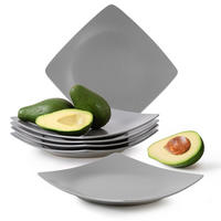 TELLER-SET EPIRI Speiseteller 6 Personen 6-tlg - Grau, Keramik (25cm) - KONSIMO®