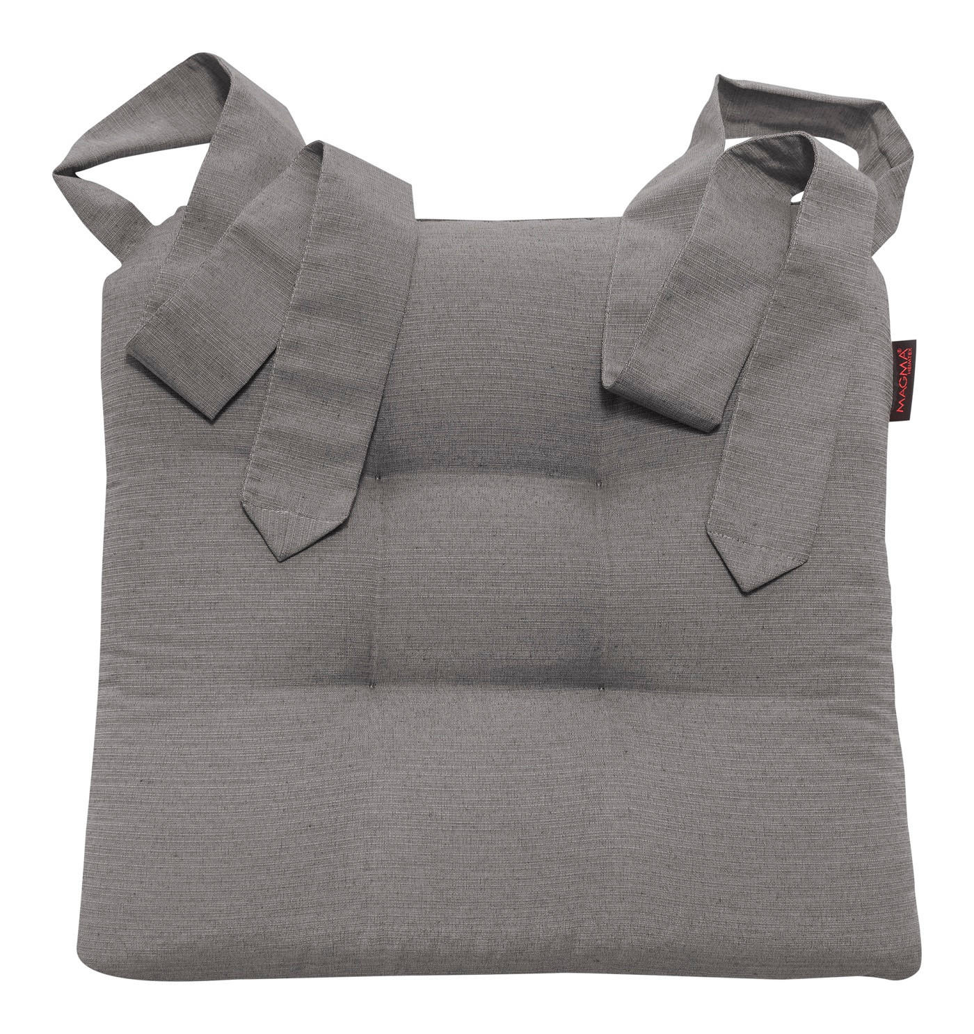 STUHLKISSEN Fino mit Schleifenband 2er Set grau - Grau, Textil (46/42/7cm) - Magma Heimtexx