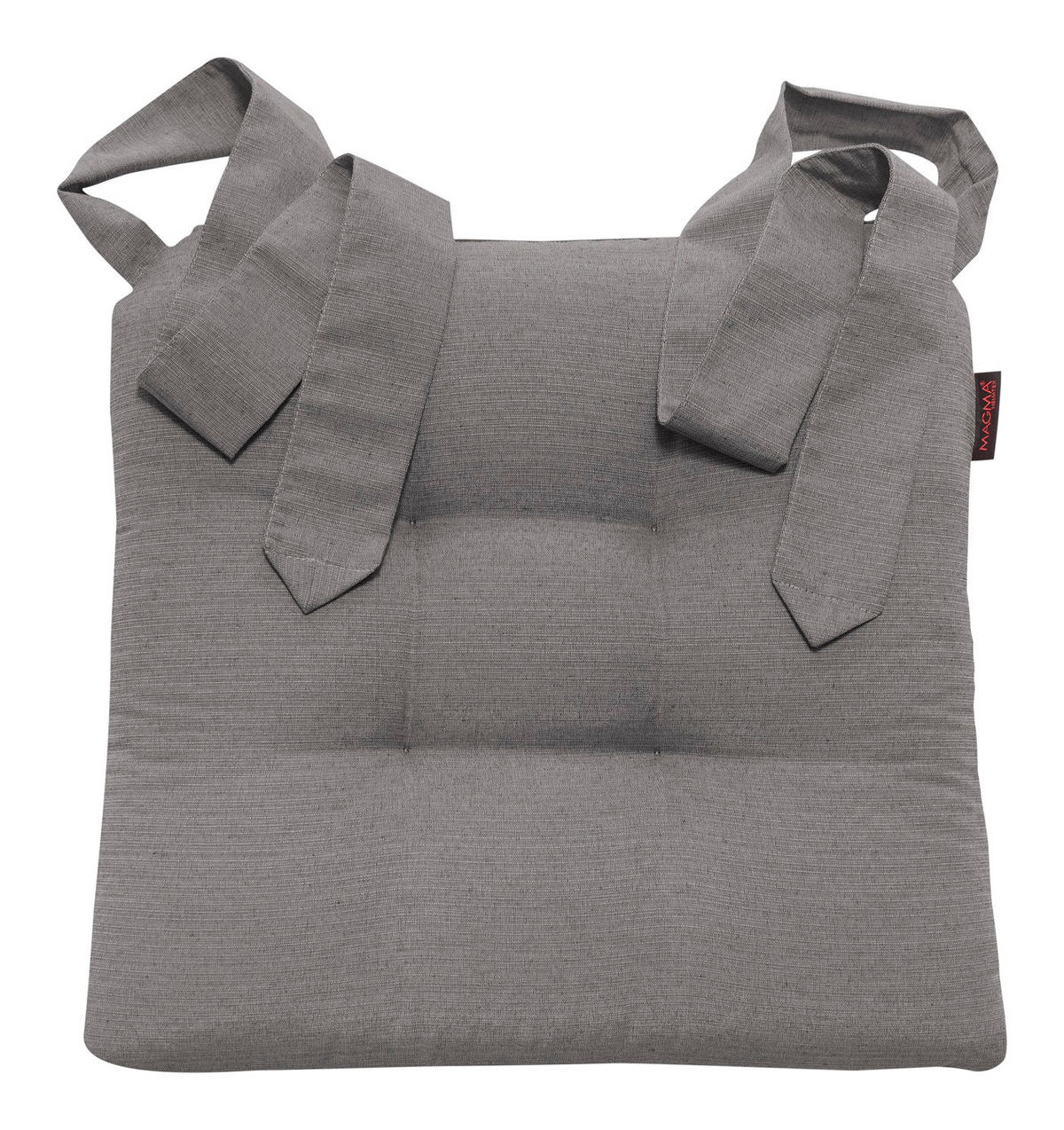 STUHLKISSEN Fino mit Schleifenband 2er Set grau - Grau, Textil (46/42/7cm) - Magma Heimtexx