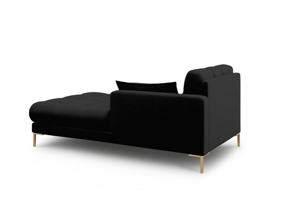 CHAISELONGUE rechts Mamaia aus strukturiertem Stoff schwarz - Schwarz, Textil (102/75/185cm) - Micadoni