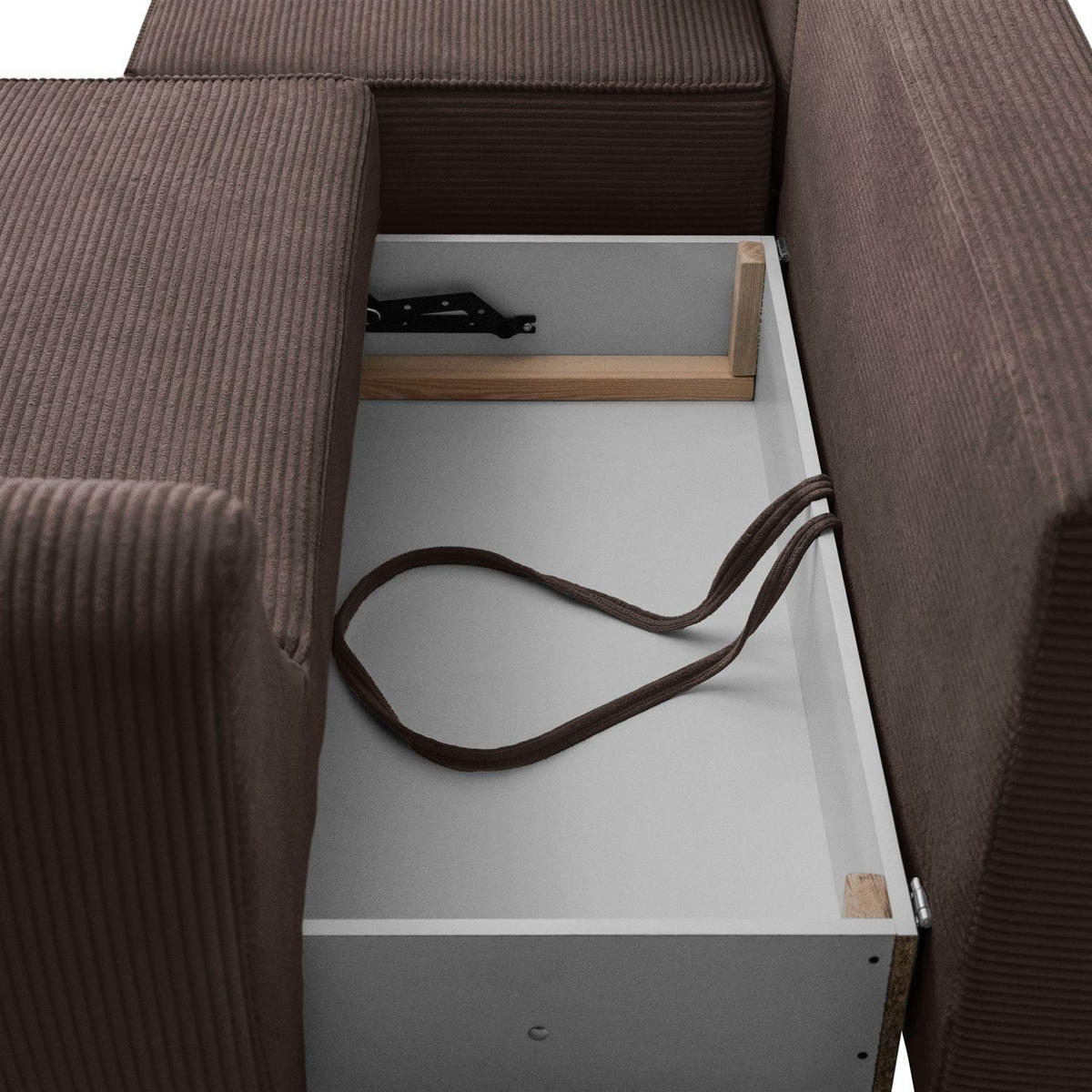 SOFA ASPEN Zweisitzer mit Schlaffunktion, Anafi 18 - Braun, Textil (267/94/95cm) - Lookway