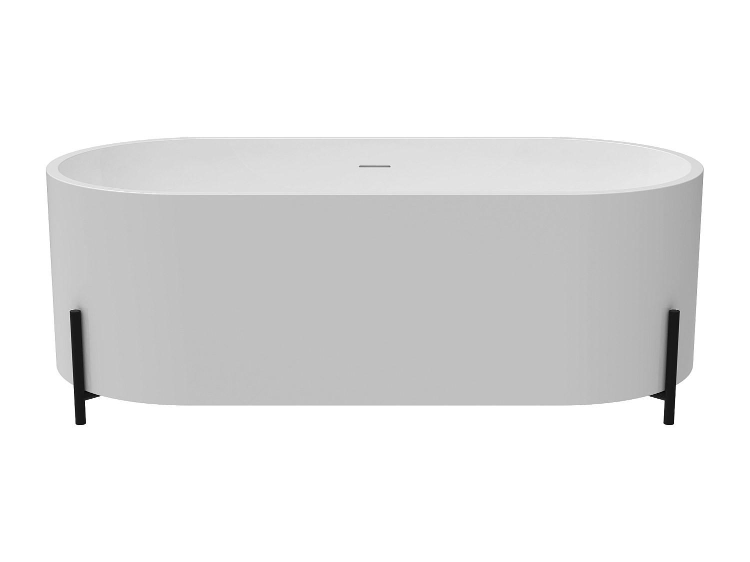 BADEWANNE - 160 cm x 73.5 cm - Acryl - Schwarz, Weiß - Schwarz/Weiß, Kunststoff (160/59/73.5cm) - Vente-Unique