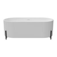 BADEWANNE - 160 cm x 73.5 cm - Acryl - Schwarz, Weiß - Schwarz/Weiß, Kunststoff (160/59/73.5cm) - Vente-Unique