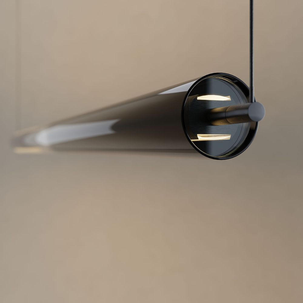 LED-HÄNGELAMPE Ranya Aluminium/Rauch 160cm - Alufarben, Glas (160/7/7cm) - s.luce