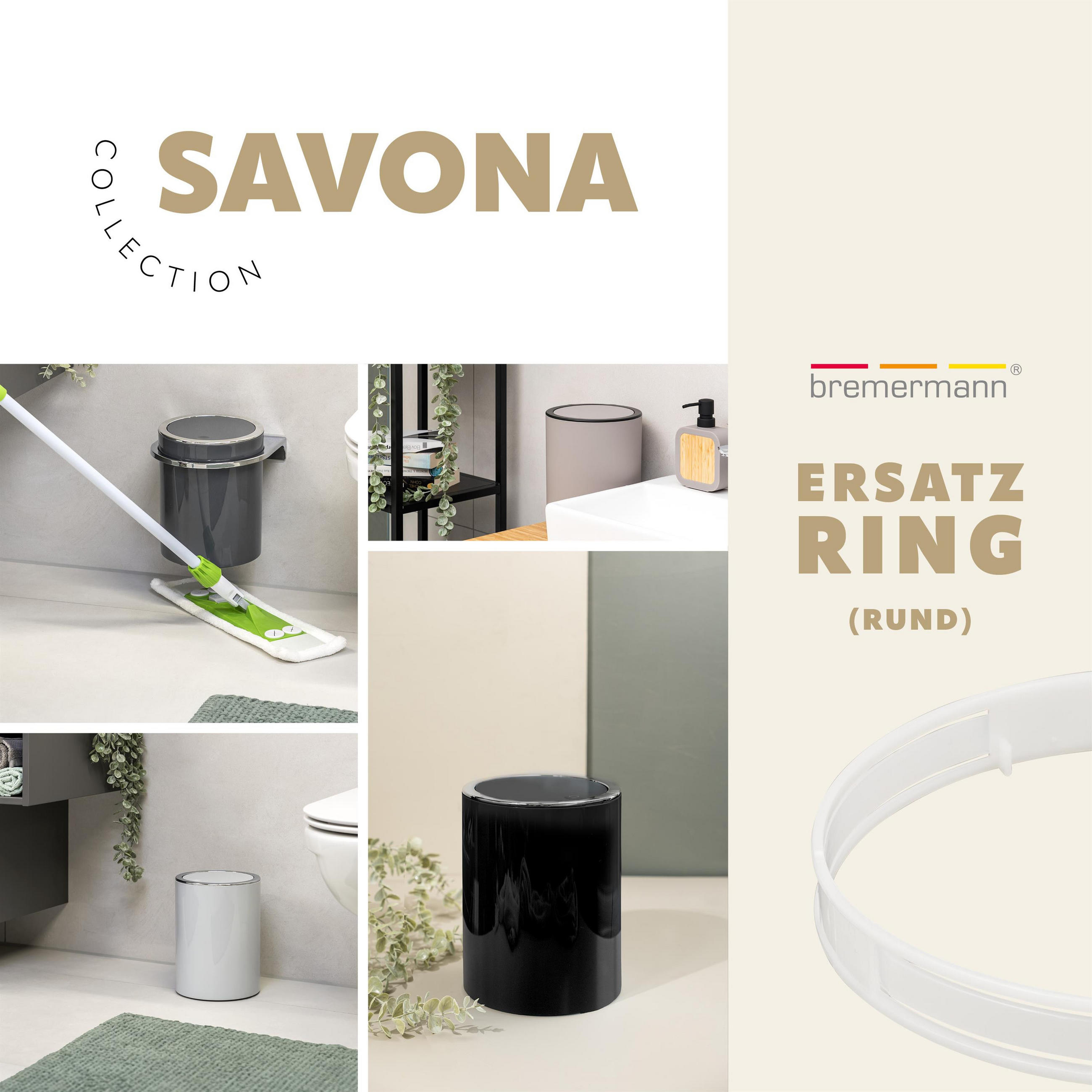 BEUTELRING Bad-Serie SAVONA, rund - Transparent, Kunststoff (18/2.5/18cm) - bremermann