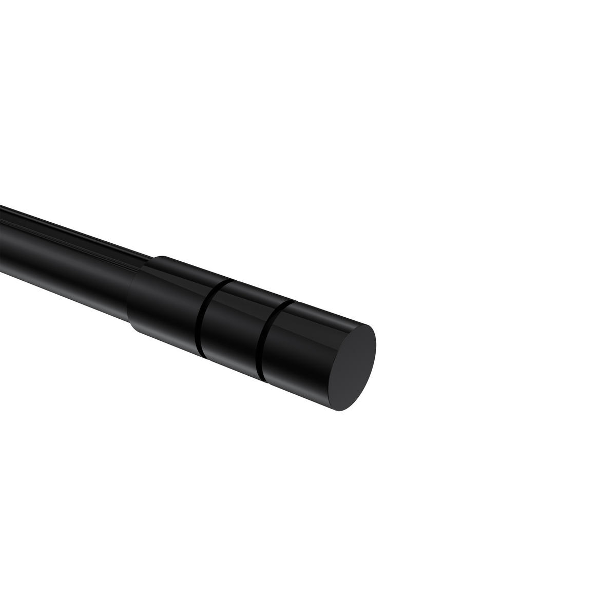 ENDSTÜCKE FÜR GARDINENSTANGEN 20 mm Ø, Elanto Schwarz, Packung 2 Stück - Schwarz, Metall (6.4/2.4/2.4cm) - INTERDECO
