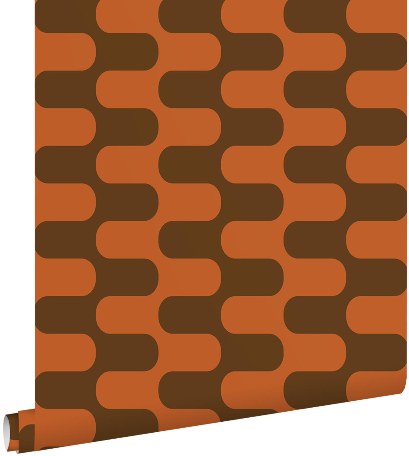 TAPETE Wellenlinien 50 x 900 cm - Orange, Papier (50/900cm) - ESTAhome