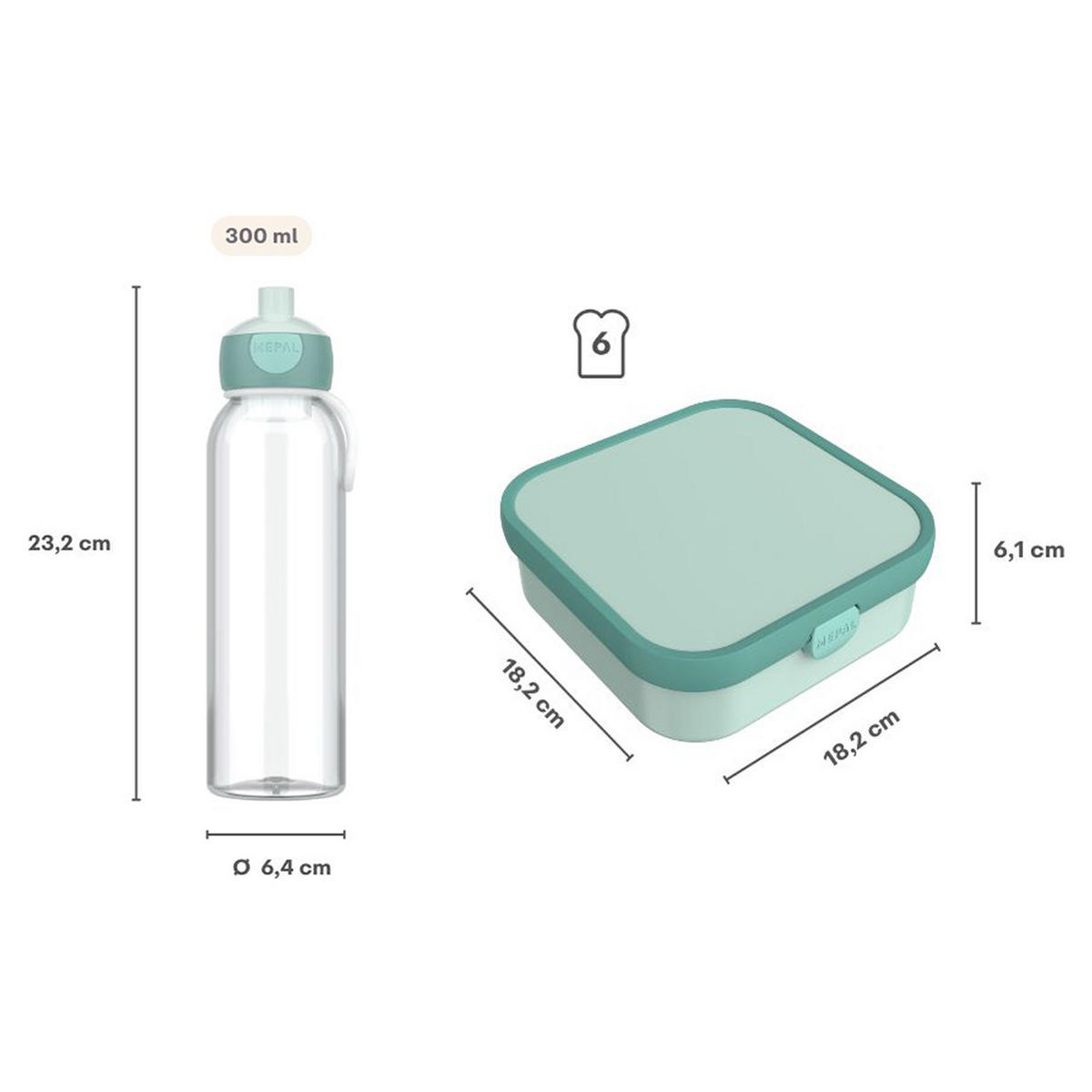 PAUSENSET XL Campus (2025) Cool Blue 2er Set - Blau, Kunststoff (1/1/1cm) - Mepal