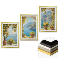 WANDBILDER 3er Set - 40x60 cm Goldrahmen - Meereslandschaften, Zitronen, Fenster - Goldfarben, Kunststoff (40/60cm) - ArtPrintCave
