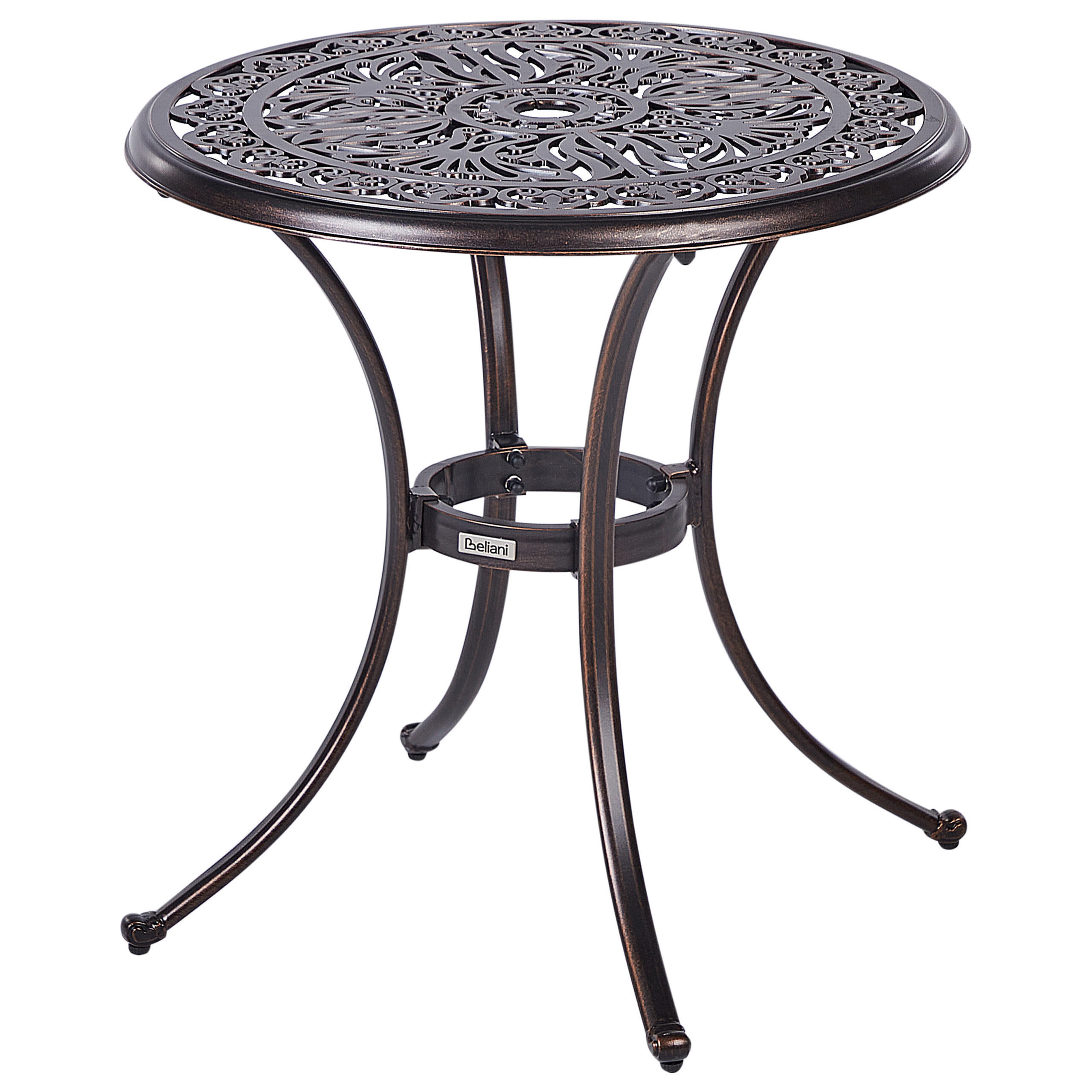 GARTENTISCH 2-Sitzer Braun Andalo - Braun, Metall (68/68/70cm) - Beliani