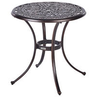 GARTENTISCH 2-Sitzer Braun Andalo - Braun, Metall (68/68/70cm) - Beliani
