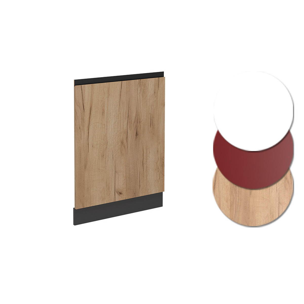 ČELNÍ PANEL MYČKY R-Line Zlatý mocný dub - medově dubová/antracitová, kompozitní dřevo (60/81.8/1.6cm) - Vicco