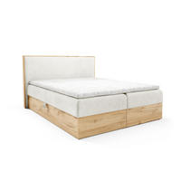 BOXBETT Holzoptik Sonoma mit Topper 120x200 cm Creme - Creme, Textil (120/200cm) - Home Collective
