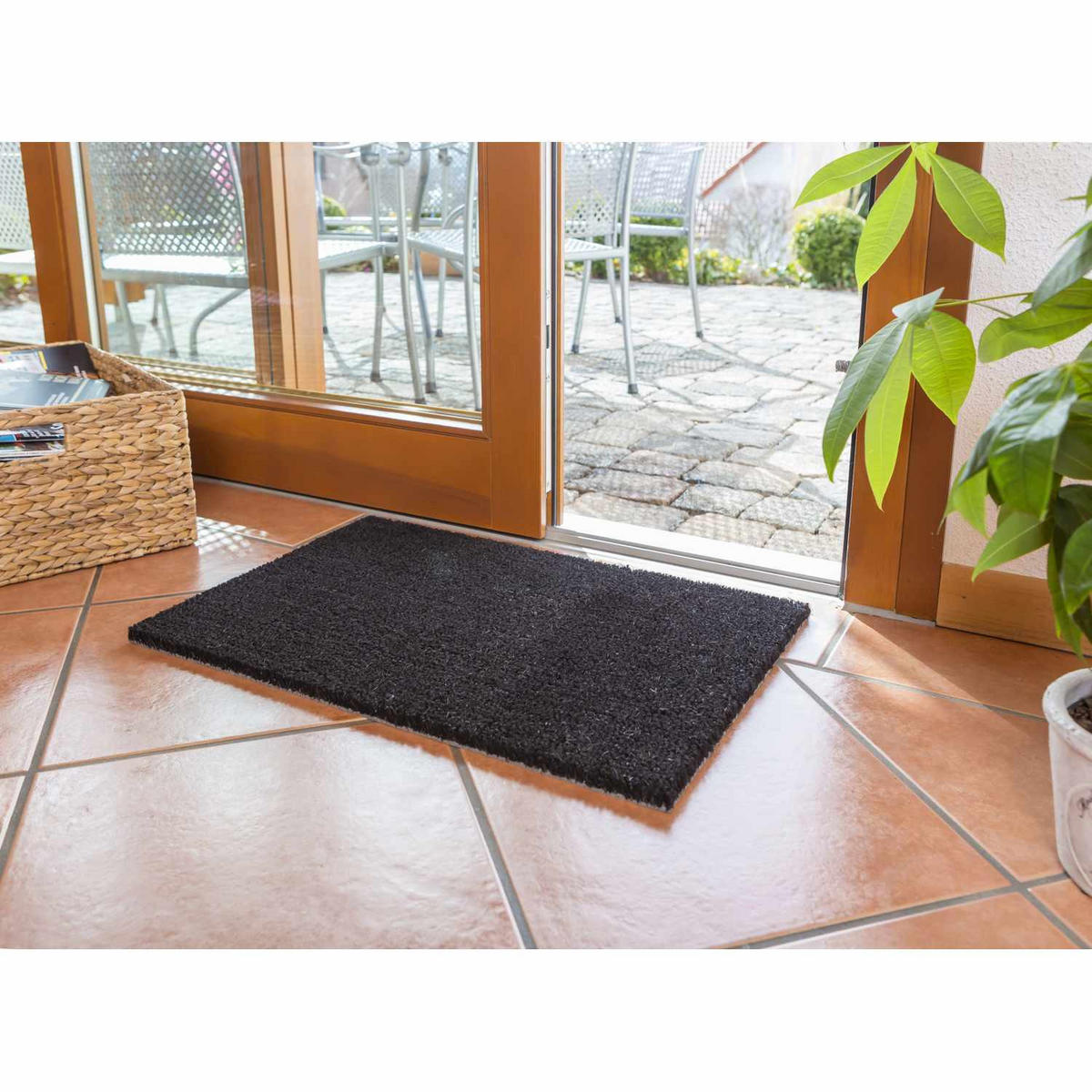 KOKOSMATTE MIT NATURFASERN KEIRA - Schwarz, Textil (55/85cm) - Astra
