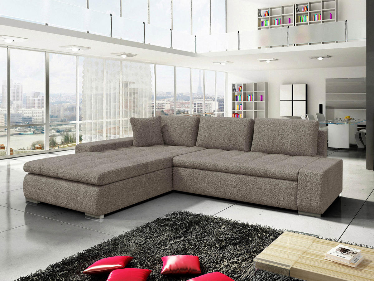 ECKSOFA Orkan - Hellbraun, Holz/Textil (302/213cm) - MIRJAN24