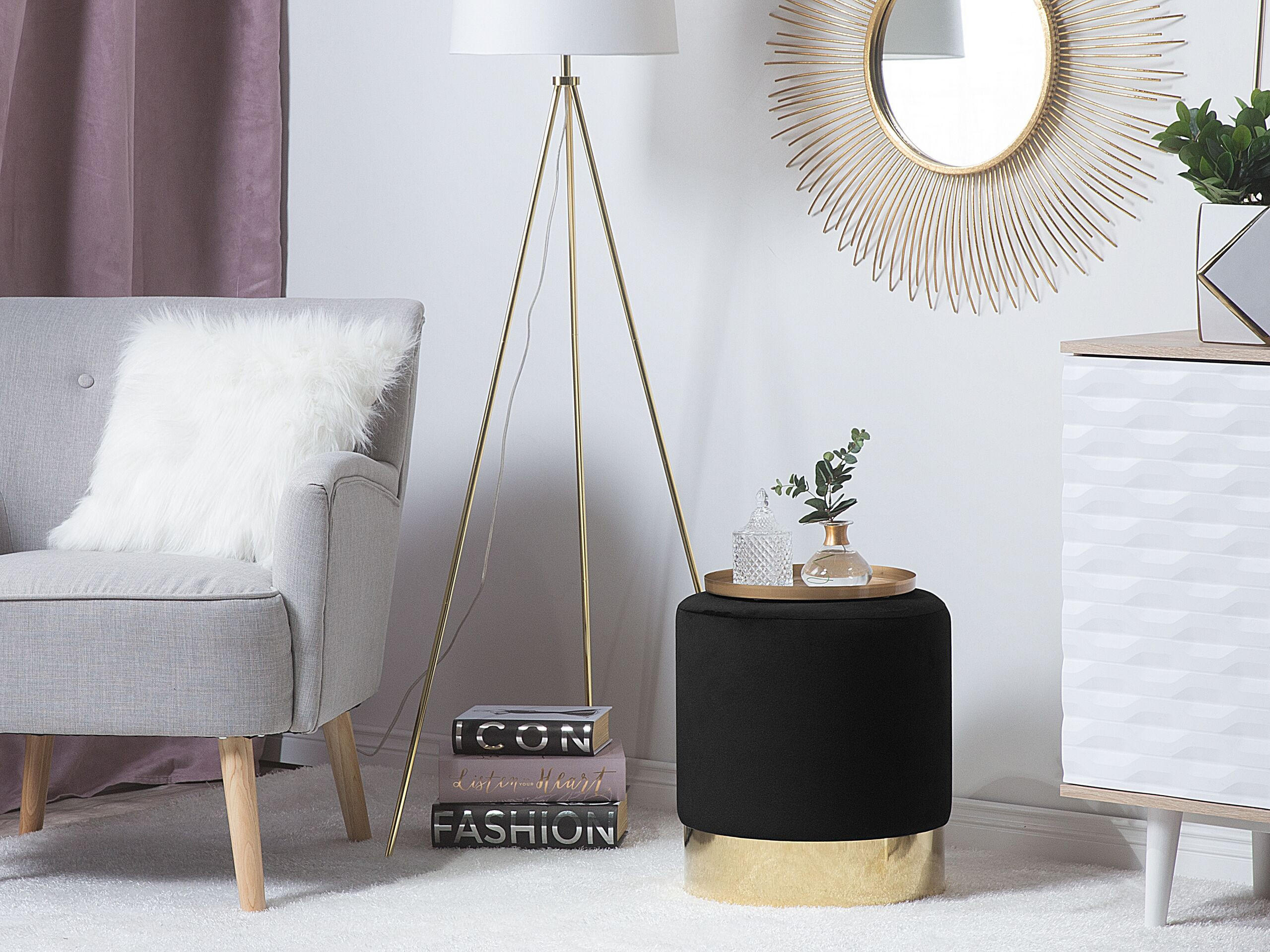 POUF Sophia 39/39/40 cm - Schwarz, Textil (39/40/39cm) - Beliani
